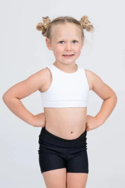 Performance Kids Crop Top - White
