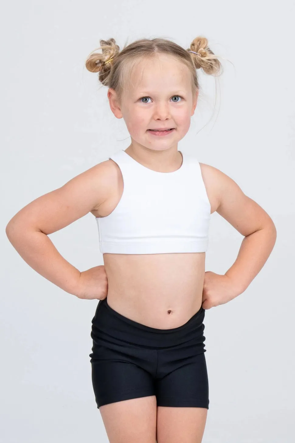 Performance Kids Crop Top - White