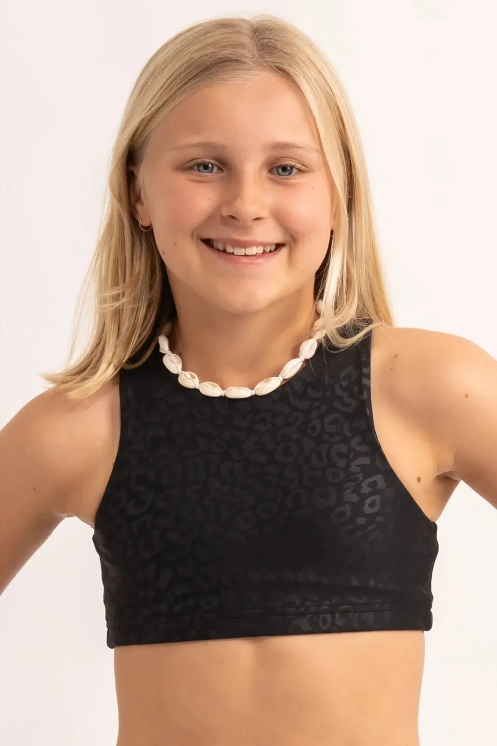 Performance Kids Crop Top - Black Exotic Touch Jag
