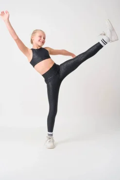 Performance Kids Leggings - Black Exotic Touch Jag