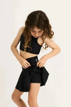 Performance Kids Simple Skort - Black Exotic Touch Jag