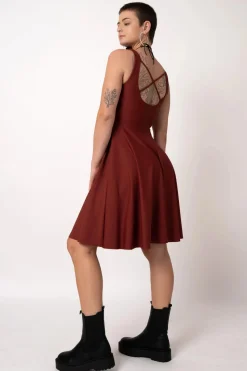 Performance Scoop Neck Comfort Crop Midi Dress - Burnt Copper