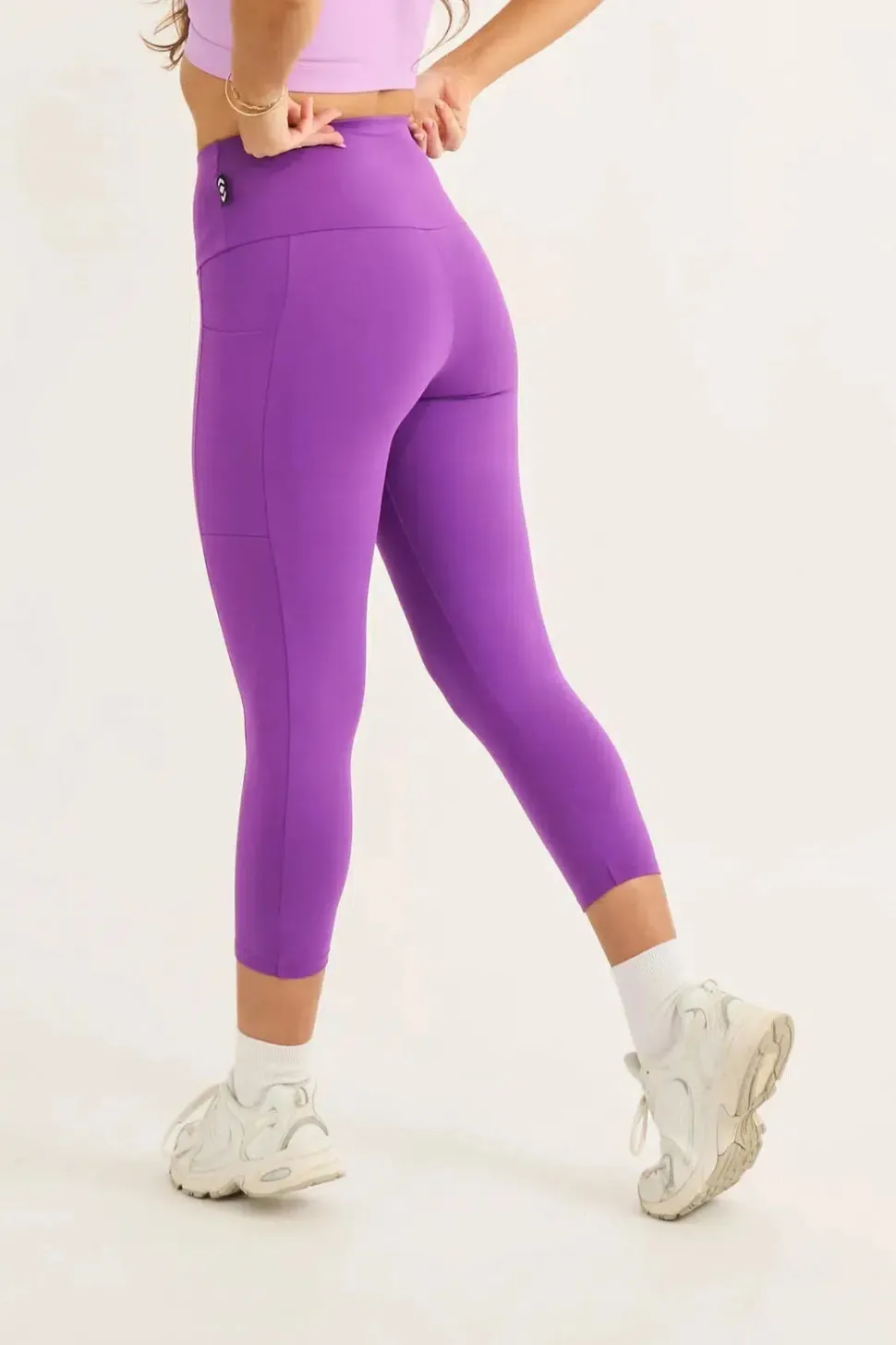 Purple Body Contouring - Panel Pocket High Waisted Capri Leggings