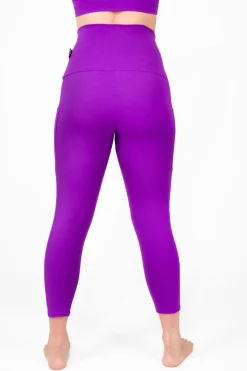 Purple Body Contouring - Panel Pocket Extra High Waisted Capri Leggings