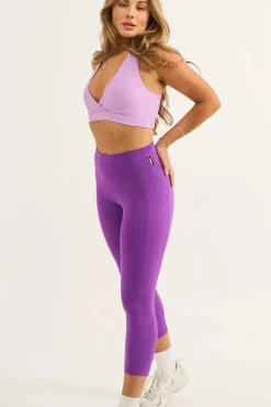 Purple Body Contouring - Panel Pocket High Waisted Capri Leggings