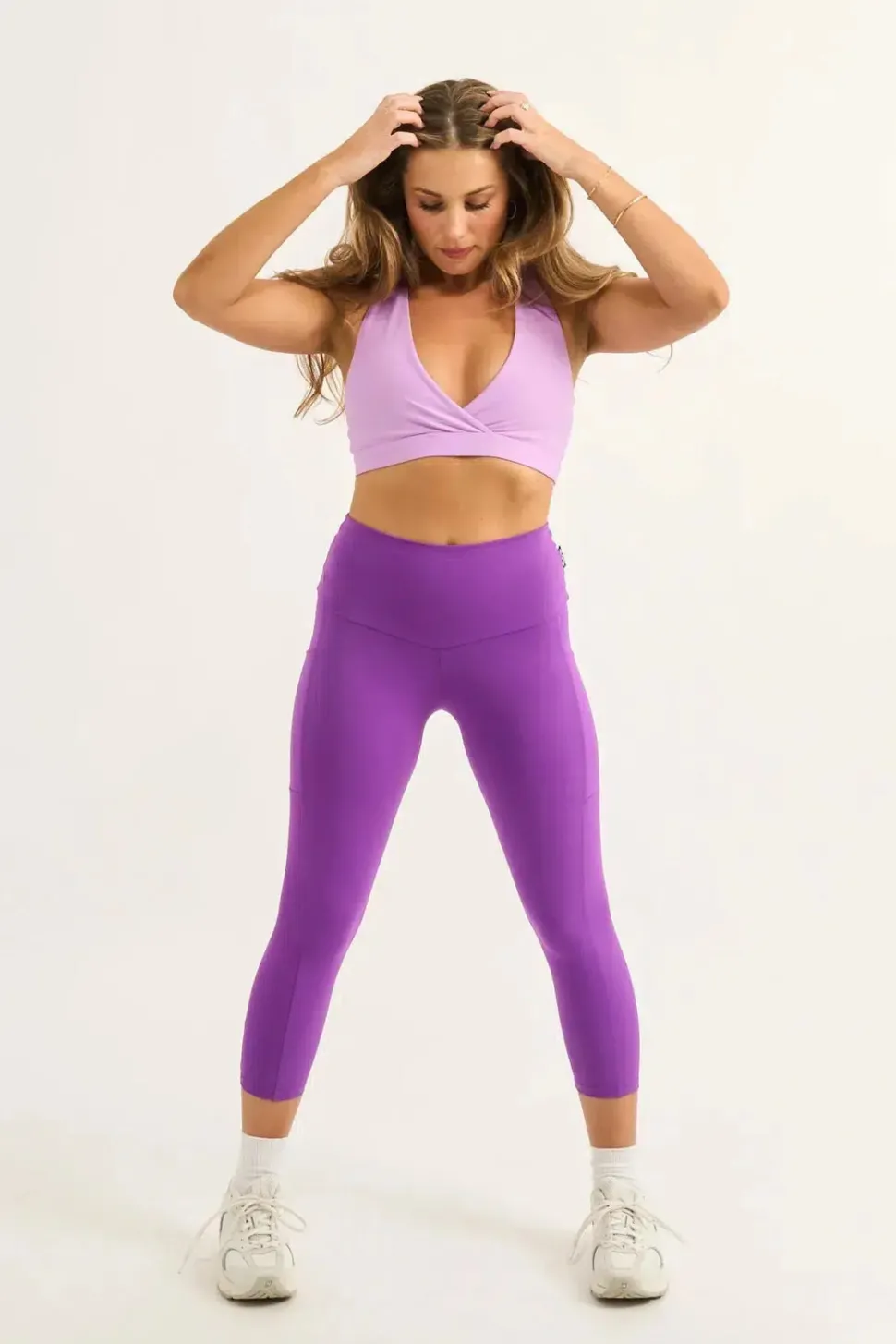 Purple Body Contouring - Panel Pocket High Waisted Capri Leggings