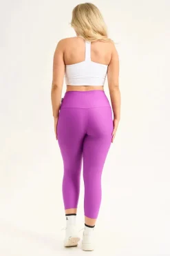 Purple Performance - High Waisted Capri Leggings