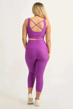 Purple Performance - Pocket Booty Shaper High Waisted Capri Leggings
