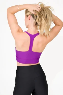 Purple Performance - T Back Comfort Crop Top