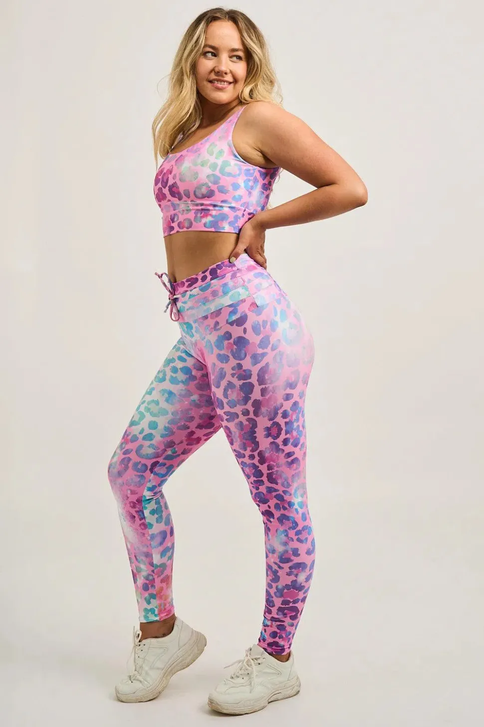 Rainbow Jag Performance - Drawstring High Waisted Leggings
