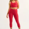 Red Performance - High Waisted Capri Leggings