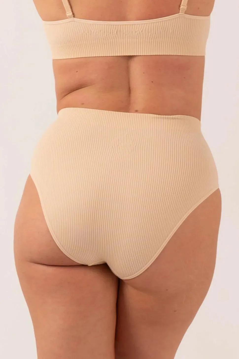 Sand Rib Seam Free - High Waist, High Leg Bikini Briefs