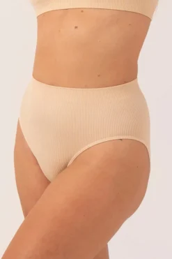 Sand Rib Seam Free - High Waist, High Leg Bikini Briefs