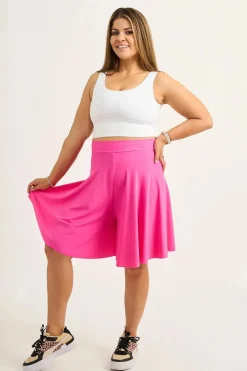 Silky Basketball Palazzo Short - Candy Pink