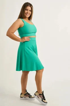 Silky Basketball Palazzo Short - Jade