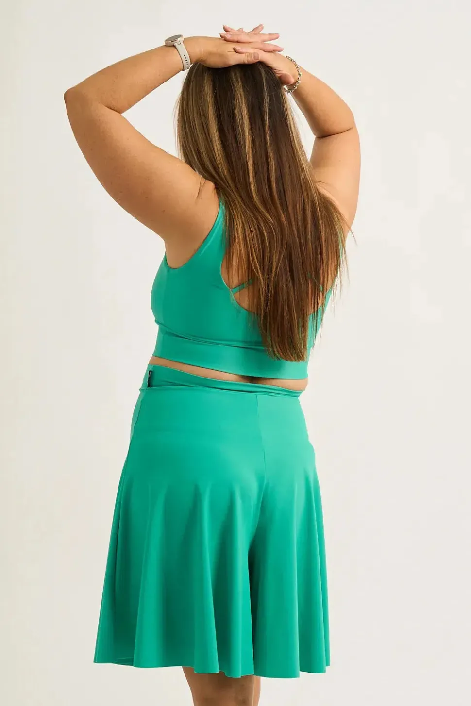 Silky Basketball Palazzo Short - Jade
