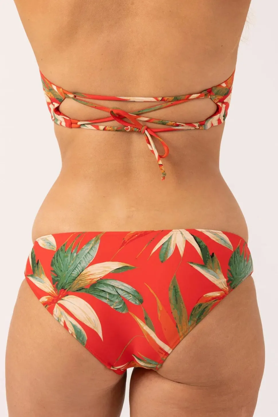 Silky Hipster Bikini Bottom - Flame Tropico