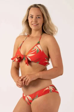 Silky Hipster Bikini Bottom - Flame Tropico