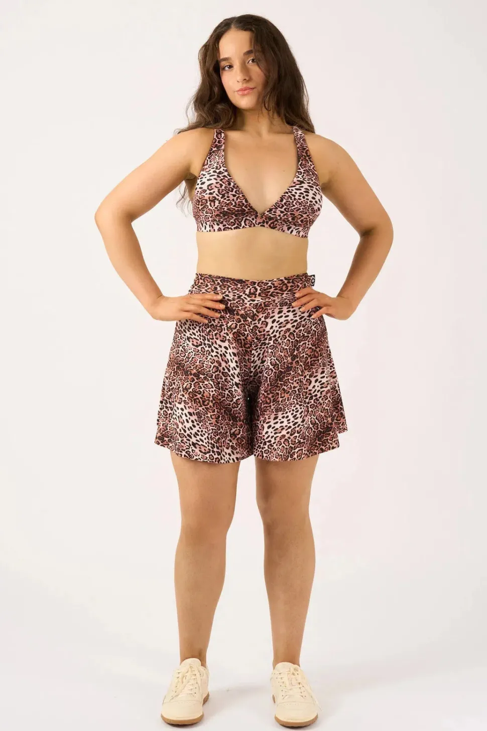 Silky Mini Palazzo Short - Natural Primal Animal