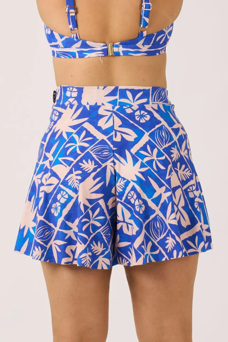 Silky Mini Palazzo Short - Blue Tiki