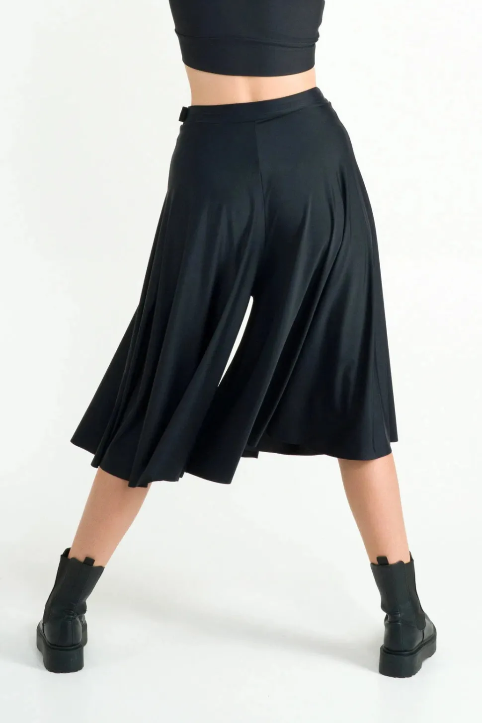 Silky Palazzo Culotte - Black