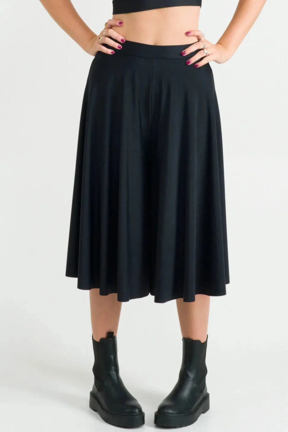 Silky Palazzo Culotte - Black