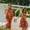 Silky Palazzo Short With Pocket - Flame Tropico