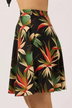 Silky Palazzo Short With Pocket - Black Tropico