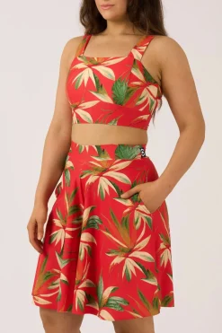 Silky Palazzo Short With Pocket - Flame Tropico