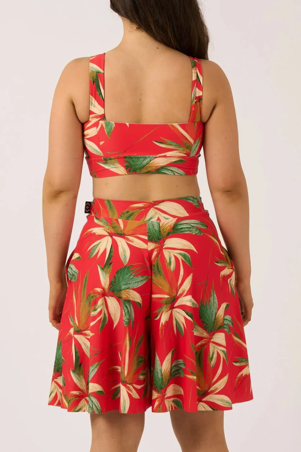 Silky Palazzo Short With Pocket - Flame Tropico