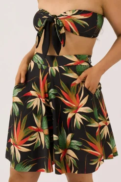 Silky Palazzo Short With Pocket - Black Tropico