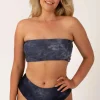 Silky Reversible Bandeau Bikini Top - Dark And Moody