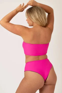Silky Reversible Bandeau Bikini Top - Dark And Moody