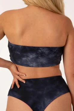 Silky Reversible Bandeau Bikini Top - Dark And Moody