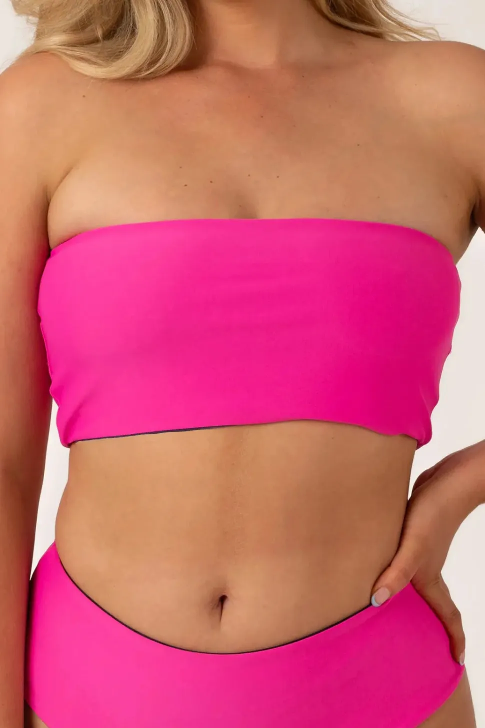 Silky Reversible Bandeau Bikini Top - Dark And Moody