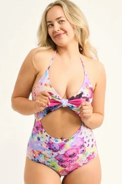 Silky Reversible Bralette One Piece W/ Extra Coverage Bottoms - Blessings