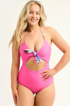 Silky Reversible Bralette One Piece W/ Extra Coverage Bottoms - Blessings