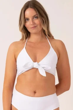 Silky Reversible Bralette Bikini Top - White