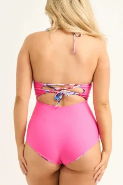 Silky Reversible Bralette One Piece W/ Extra Coverage Bottoms - Blessings