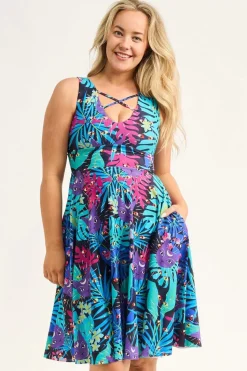 Silky Reversible Comfort Crop Midi Dress W/Pockets - Mysticatz