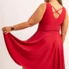 Silky Reversible Comfort Crop Midi Dress W/ Pockets - Red