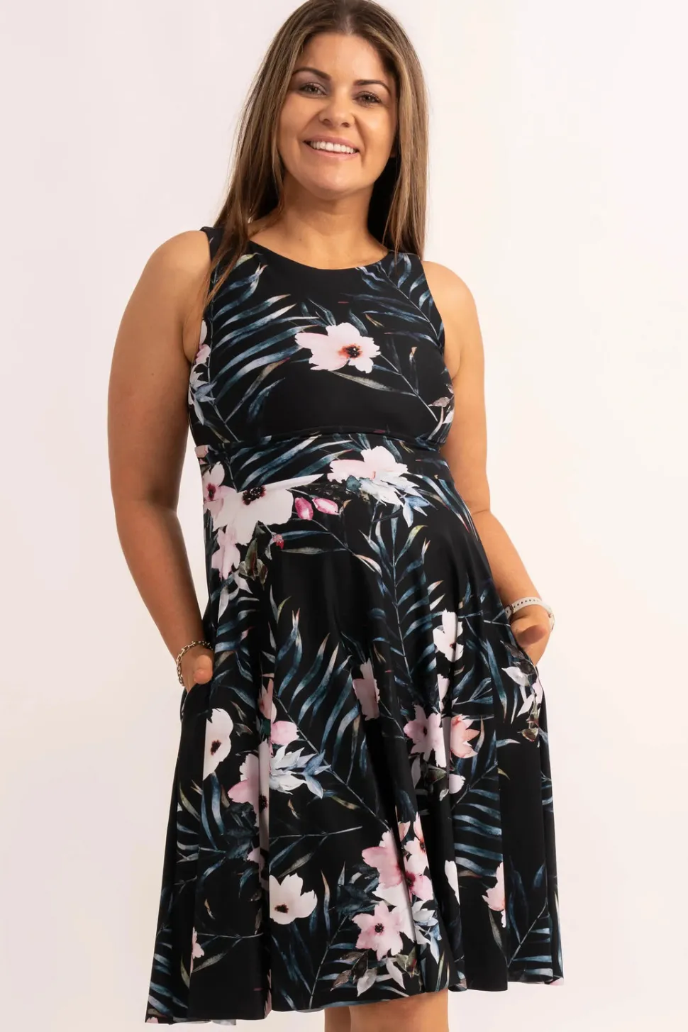 Silky Reversible Comfort Crop Midi Dress W/Pockets - Exotic At Heart