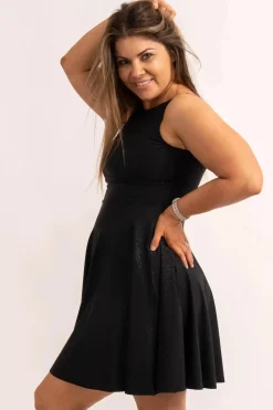 Silky Reversible Comfort Crop Mini Dress - Black Exotic Touch Jag