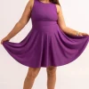 Silky Reversible Comfort Crop Mini Dress - Purple