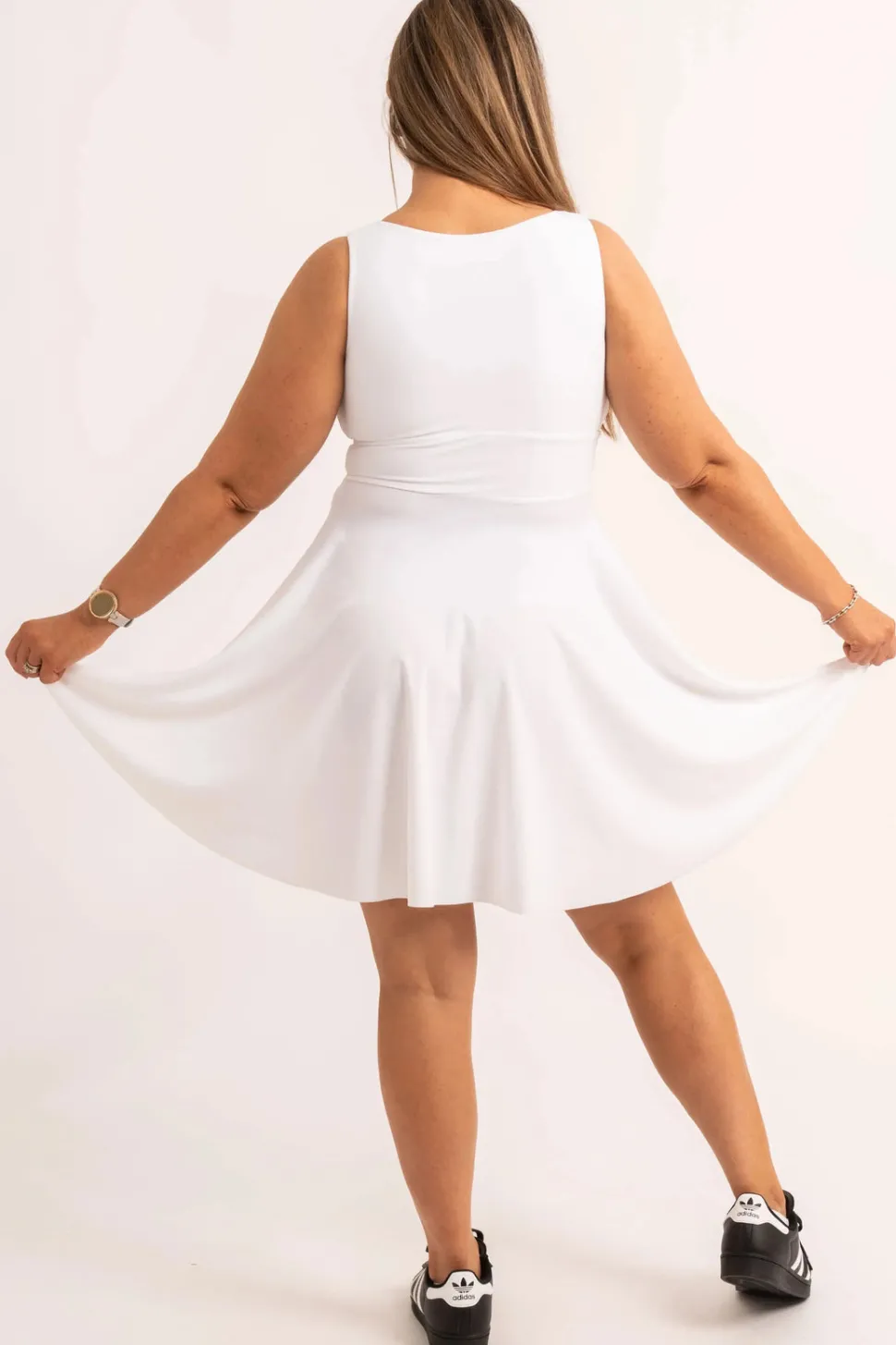 Silky Reversible Comfort Crop Mini Dress - White