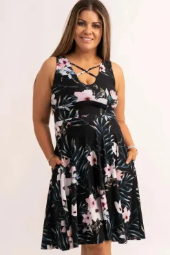 Silky Reversible Comfort Crop Midi Dress W/Pockets - Exotic At Heart