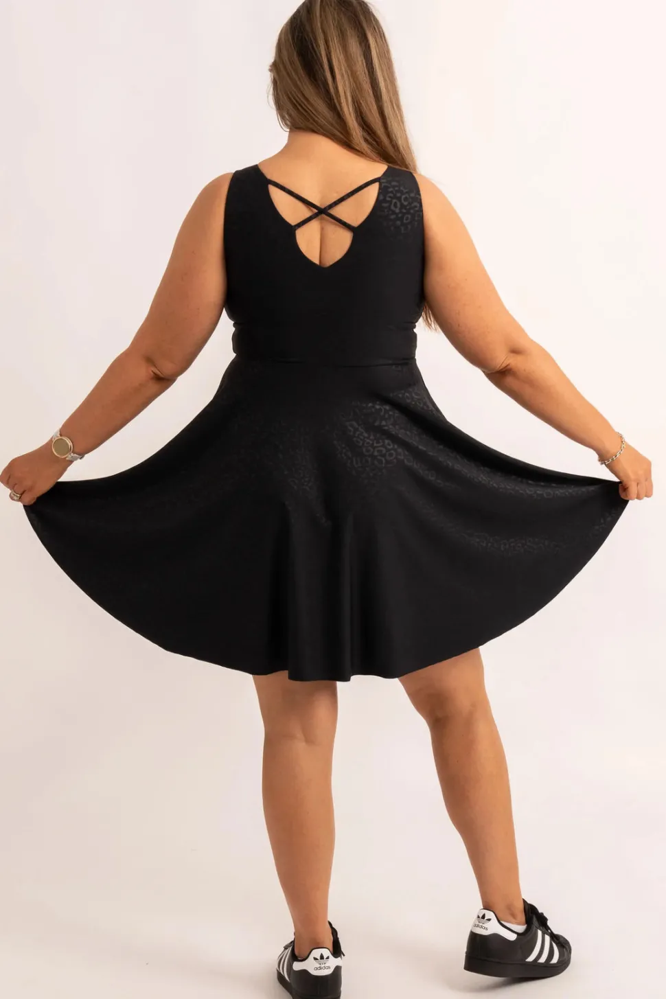 Silky Reversible Comfort Crop Mini Dress - Black Exotic Touch Jag