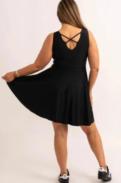 Silky Reversible Comfort Crop Mini Dress - Black