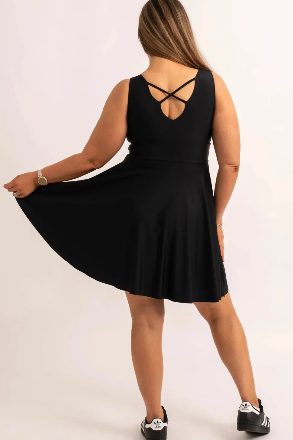 Silky Reversible Comfort Crop Mini Dress - Black