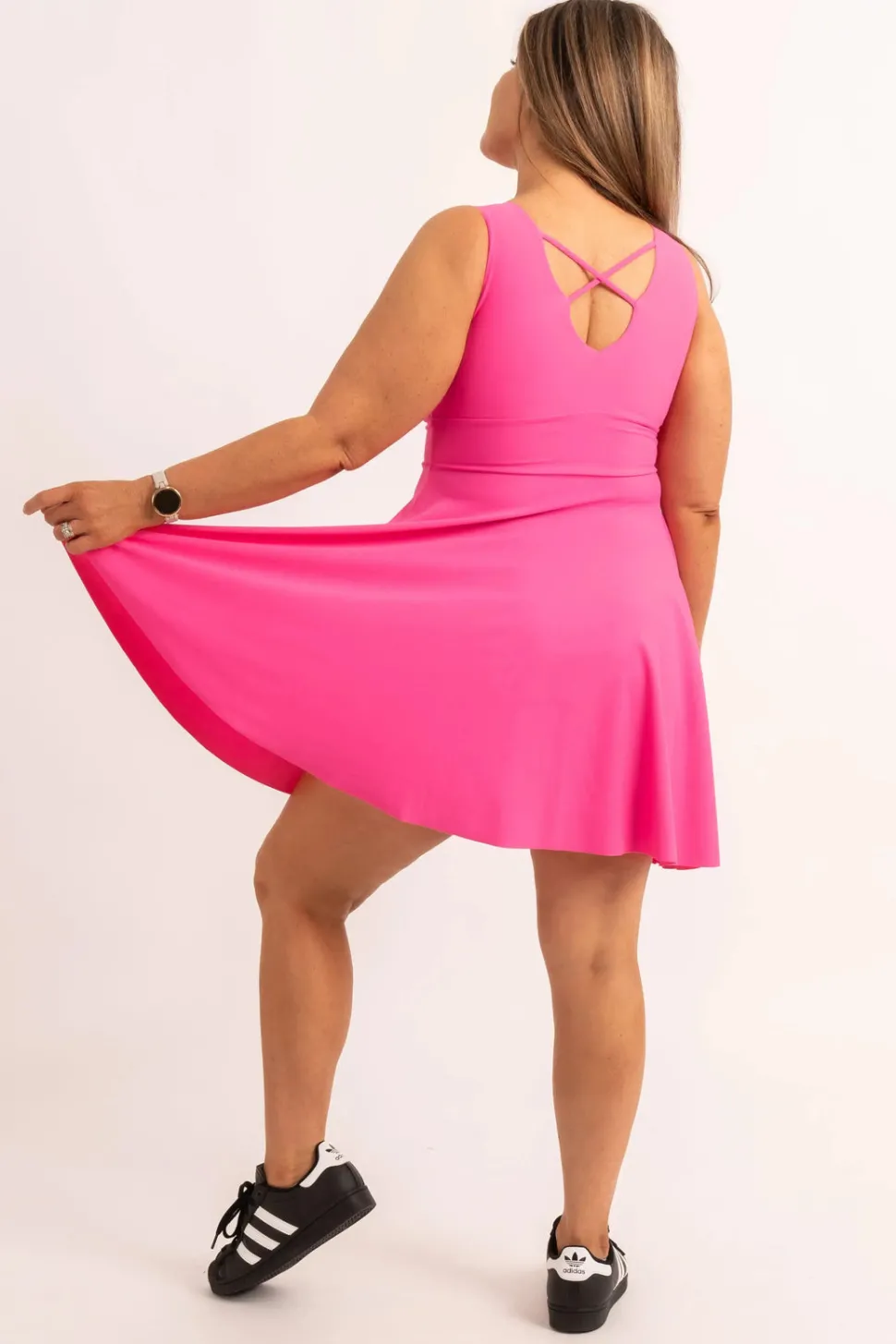 Silky Reversible Comfort Crop Mini Dress - Candy Pink
